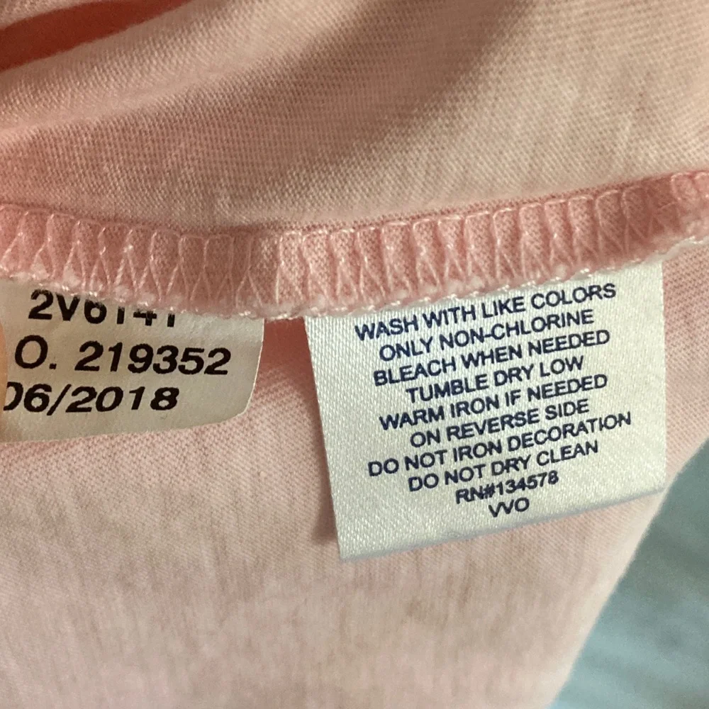 Vineyard Vines shirt top long sleeve light pink football field pocket tee 2018 - Picture 9 of 9